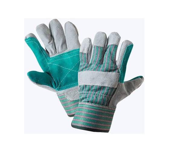 Изображение товара Комбинированные спилком перчатки Дока, зелёные, двойной наладонник, RX4021,10" BC DK.3500.10491