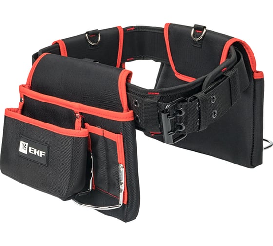 Изображение товара Двухсекционная усиленная сумка-пояс с двухшпеньковым ремнем EKF С-12 Professional c-12