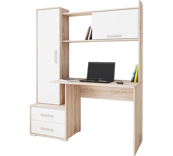 Изображение товара Стол компьютерный Арника Квартет-9 дуб сонома/белый 00-00023517