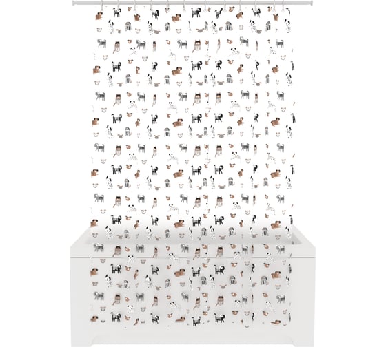 Изображение товара Шторка для ванной комнаты Fora PEVA "BEST FRIENDS" 180x180 FOR-PV13