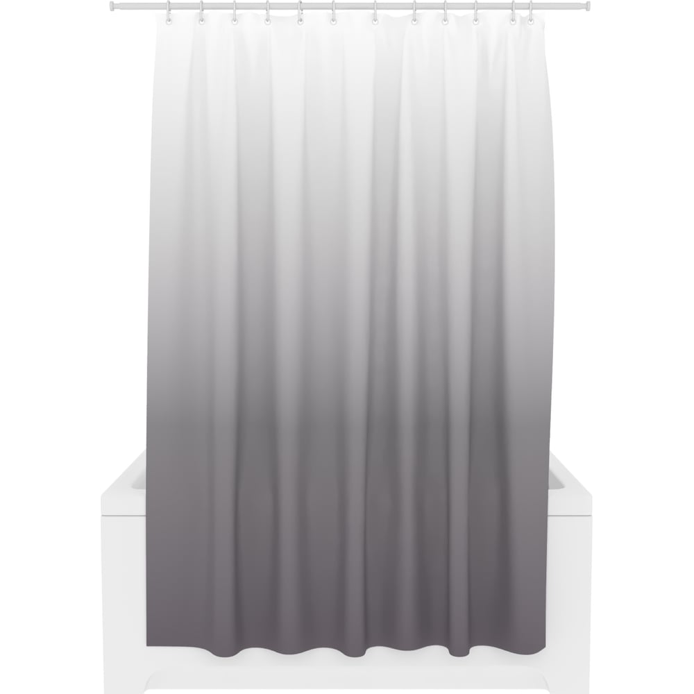 Изображение товара Шторка для ванной комнаты Fora PEVA GRAFIT 180x180 см водоотталкивающая