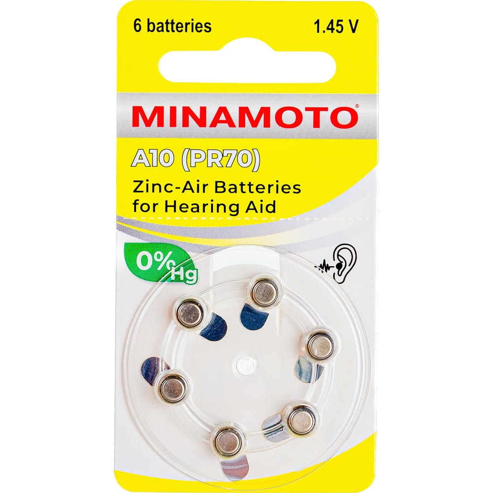 Слуховая батарейка MINAMOTO