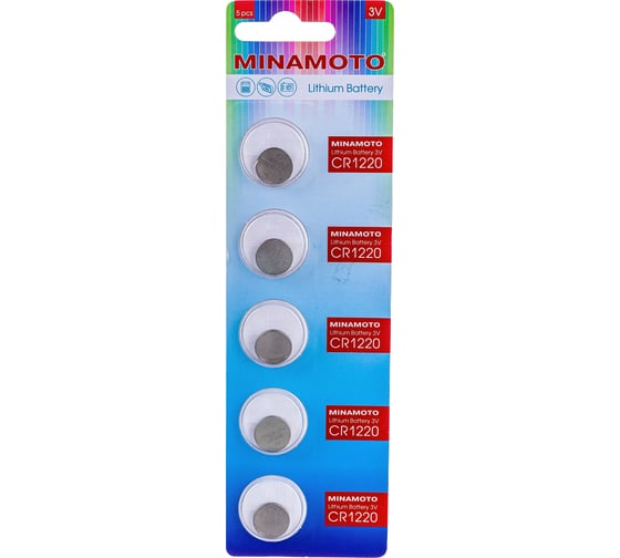 Изображение товара Батарейка Minamoto литий CR1220, 5 card 81220