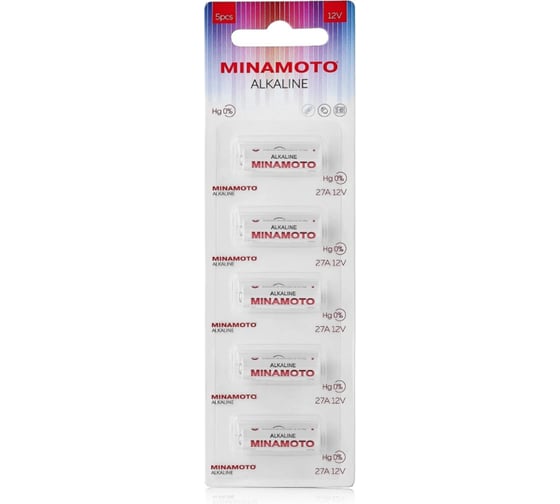 Изображение товара Батарейка Minamoto A27, 5 card 1032