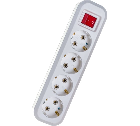 Изображение товара Колодка для удлинителя IONICH 4 гнезда, с/з и выключатель 1524