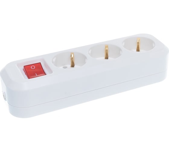 Изображение товара Колодка для удлинителя IONICH 3 гнезда, с/з и выключатель 1523