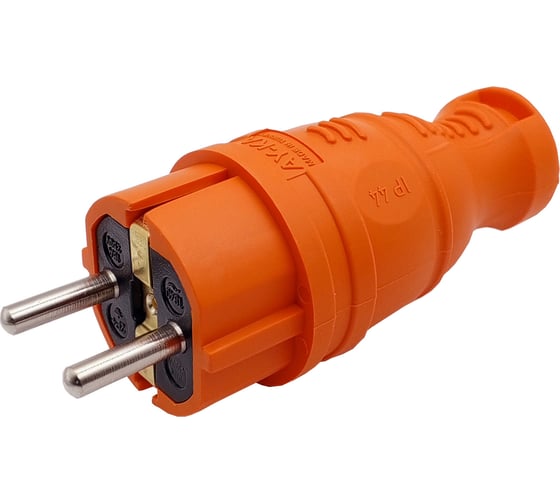 Изображение товара Вилка прямая AY-KA каучук с/з 16А IP44 оранжевый 5511504