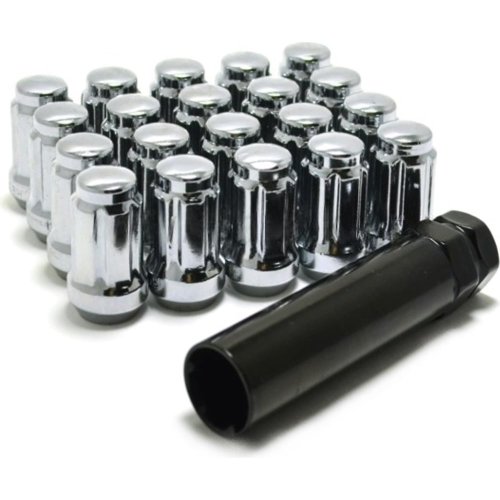 Изображение товара Комплект гаек М12x1.5 хромовые 20 шт ключ 6-шлицевой STARLEKS KK911145SD/Cr