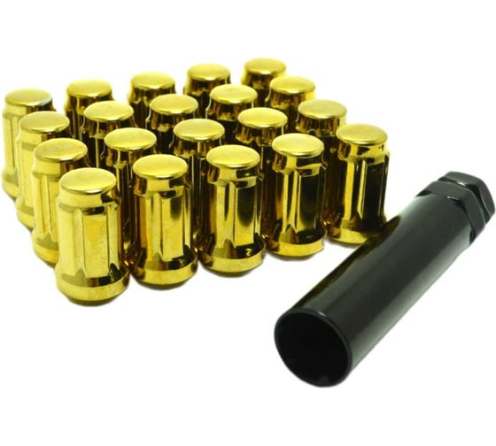 Изображение товара Комплект гаек М12x1.25 Золотой 20 шт, ключ 6-шлицевой STARLEKS KK911144SD/Gd