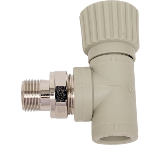 Изображение товара Вентиль для радиаторов TEBO PPR 20x1/2 НР угловой серый 031060411