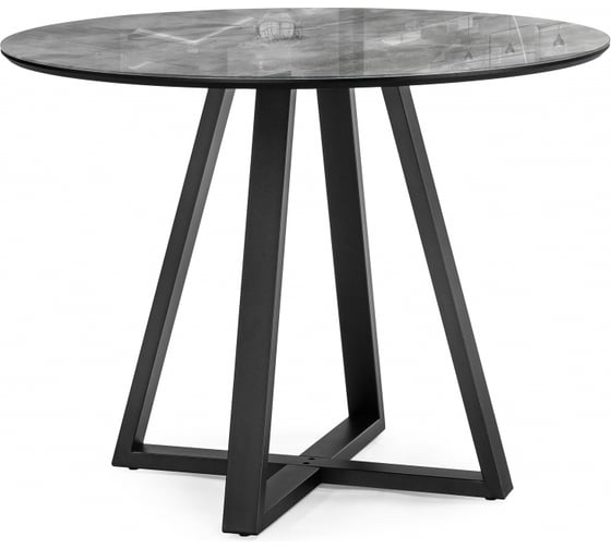 Изображение товара Стол стеклянный Woodville Норфолк 100 серый мрамор/черный 588039