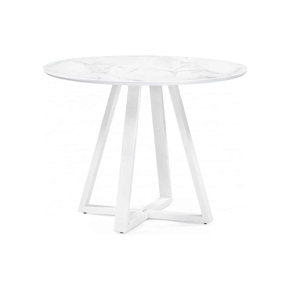 Изображение товара Стол стеклянный Woodville Норфолк 100 белый мрамор/белый