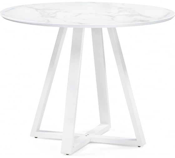 Изображение товара Стол стеклянный Woodville Норфолк 100 белый мрамор/белый 588041