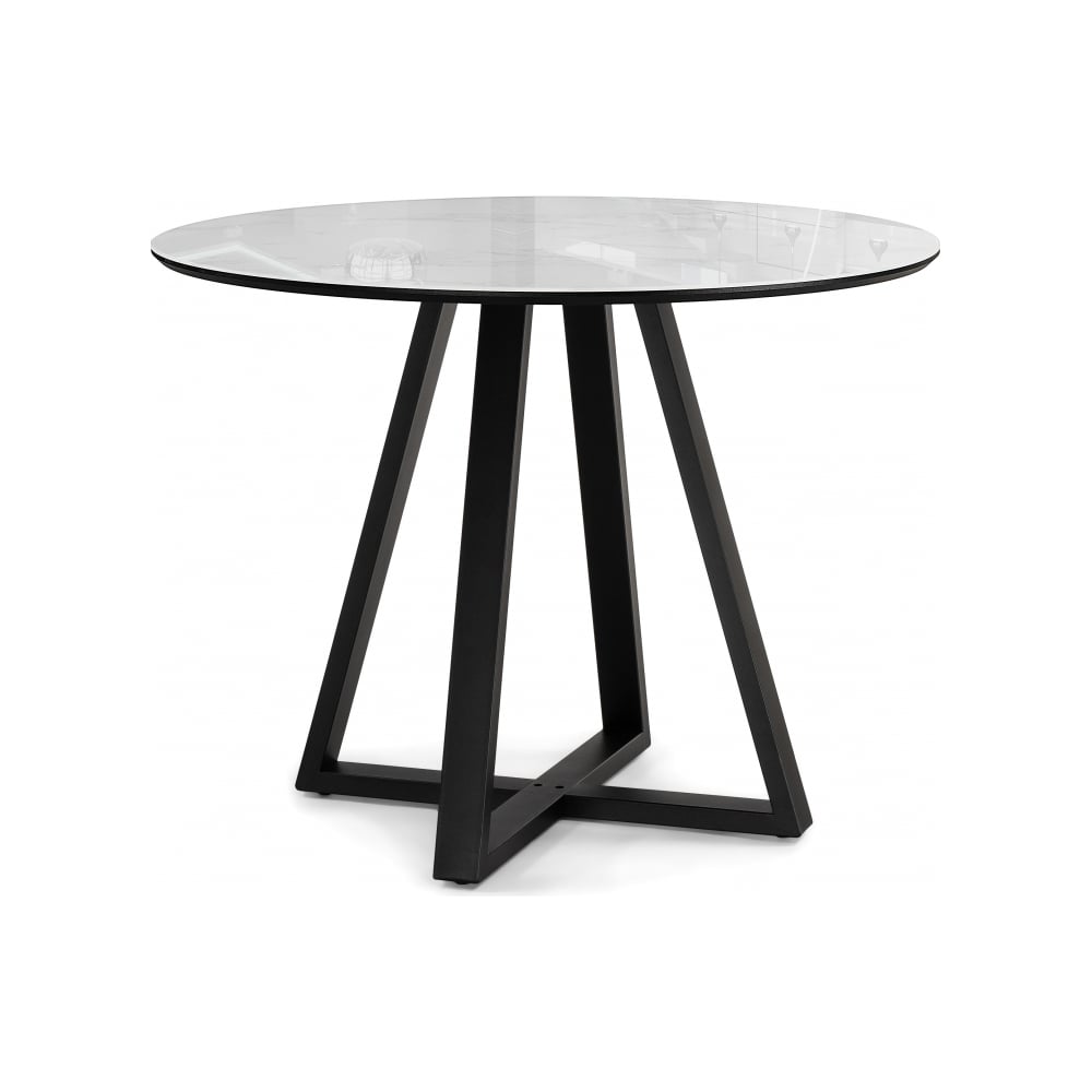 Изображение товара Стол стеклянный Woodville Норфолк 100 белый черный современный дизайн