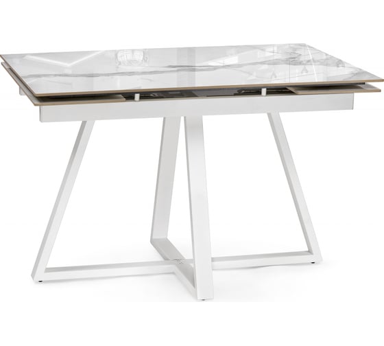 Изображение товара Керамический стол Woodville Силлем 120(180)х80x77 statuario cara/белый 588057