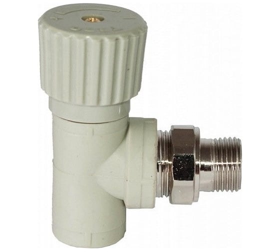 Изображение товара Вентиль для радиаторов TEBO PPR 25x3/4 НР угловой серый 031060414