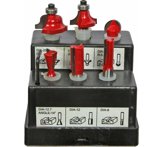 Изображение товара Фрезы по дереву 6 шт EКТО RN-001