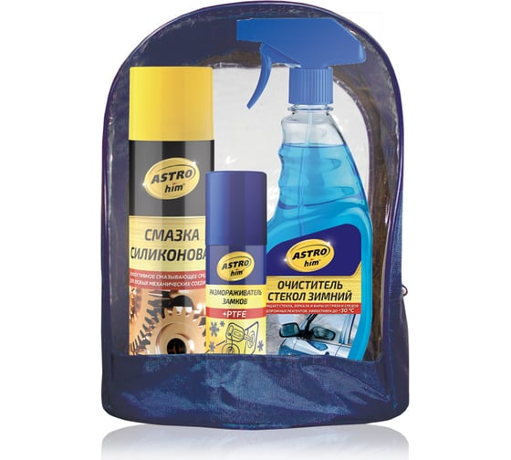 Изображение товара Зимний подарочный набор Astrohim Ас-512 очиститель стекол, силиконовая смазка, размораживатель замков 38433