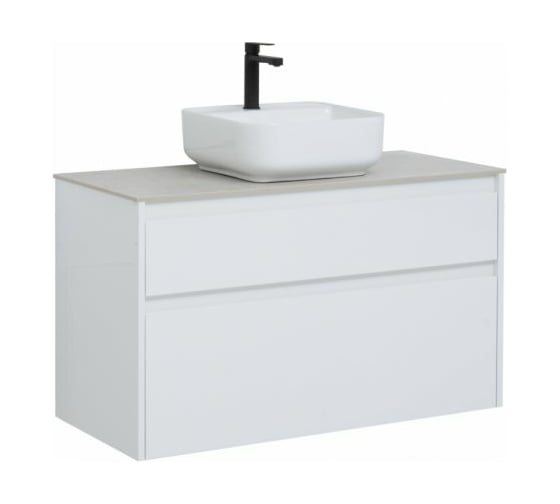 Изображение товара Тумба Aquanet Nova Lite 100 2 ящика, цвет белый глянец 00242581