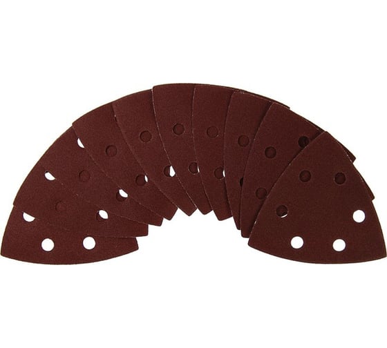 Изображение товара Треугольник абразивный под липучку перфорированный (10 шт; 93 мм; Р400) TUNDRA 2603069