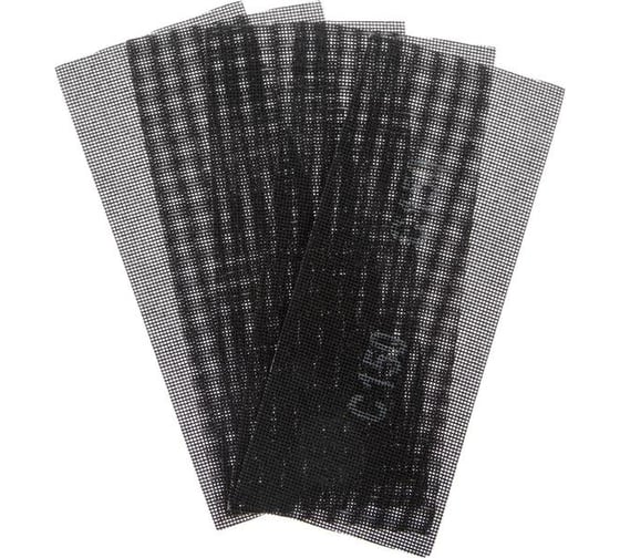 Изображение товара Сетка абразивная водостойкая PRO (5 шт; 115х280 мм; Р150; карбид кремния) ТУНДРА 1857958