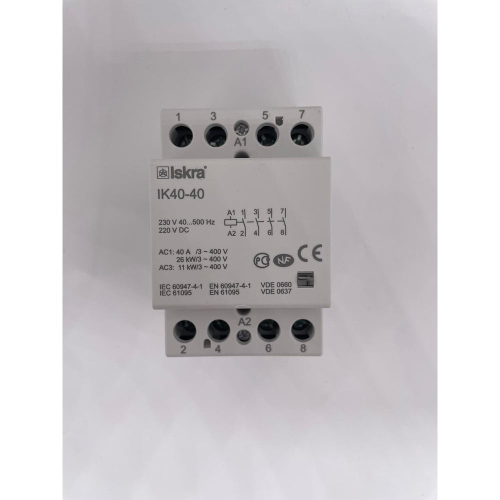 Изображение товара Контактор модульный IKRA IK40-40/230V УТ-00022200 для автоматизации и управления электросистемами