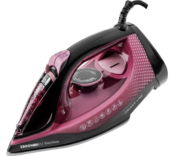Изображение товара Утюг Galaxy LINE GL 6132, розовый с черным, паровой, 2800 Вт, керамическое покрытие подошвы 7060161320