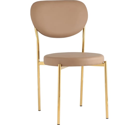 Изображение товара Стул для кухни обеденный Стул Груп Барбара NEW, экокожа бежевая, золотые ножки BARBARA GL X108