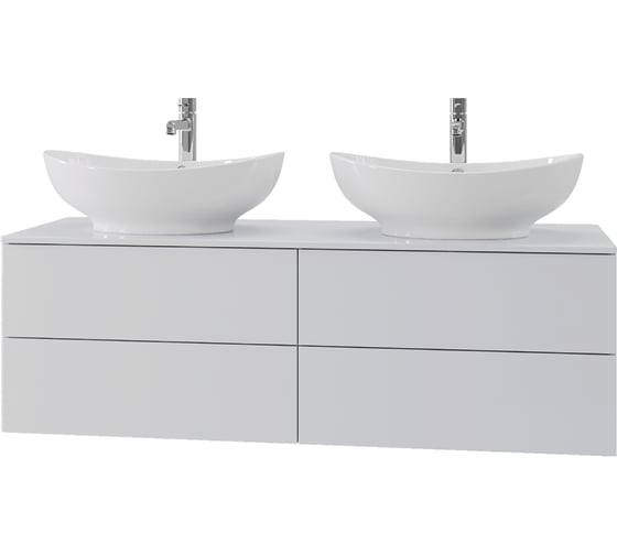 Изображение товара Подвесная тумба ORANGE Otto c двумя раковинами Ot-130TuMDF+G56