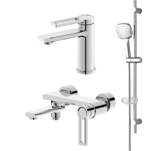 Изображение товара Душевой гарнитур ORANGE Splito set 3 in 1 смеситель, смеситель ваннодушевой M36-311cr