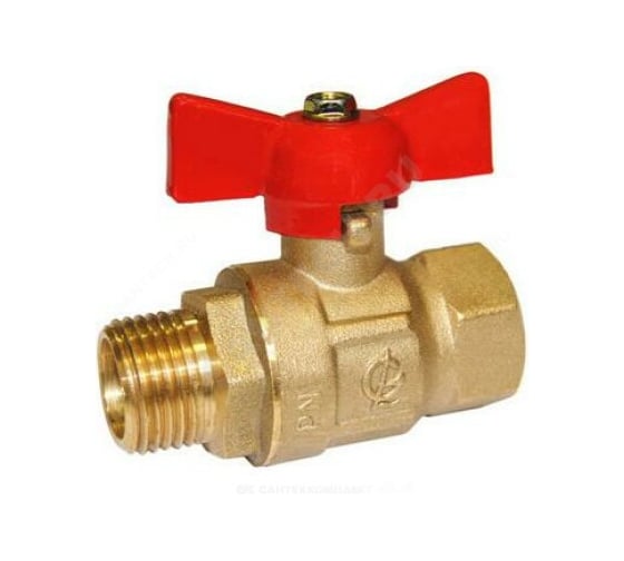 Изображение товара Кран шаровой ГАЛЛОП Креп 331 Ду20 Ру16 м/р, латунь, полнопроходной, бабочка 103243 107-0130