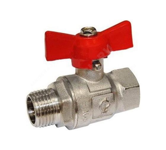 Изображение товара Кран шаровой ГАЛЛОП Креп 331 нк Ду20 Ру16 м/р, латунь, полнопроходной, бабочка 103244 107-0128