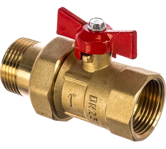 Изображение товара Кран шаровой ГАЛЛОП ПРАКТИК 132 Ду25 Ру16, латунь, м/американка, бабочка 103264 107-6094