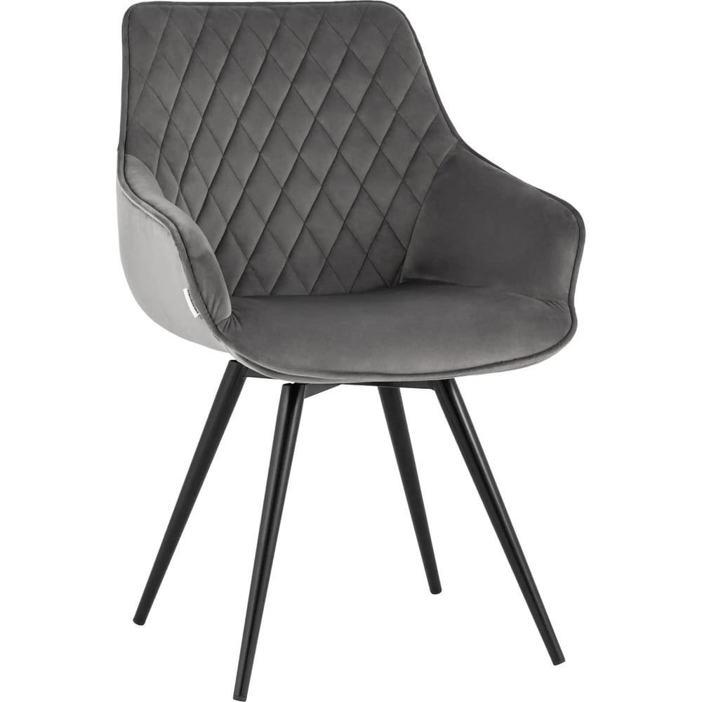 Изображение товара Обеденный стул Груп Сеул из велюра темно-серый - надежная мебель для кухни