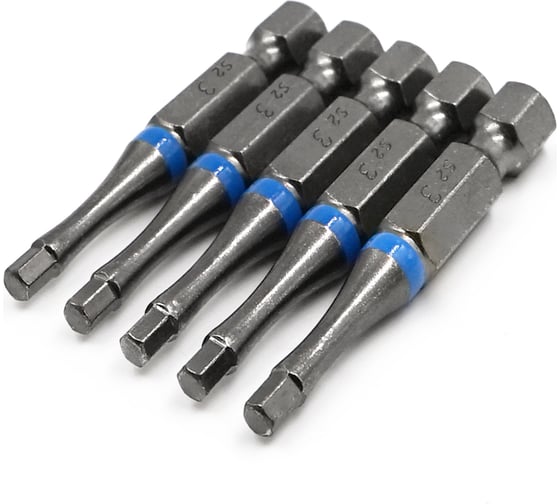 Изображение товара Бита торсионная КF 9990 HEX H3, 50 мм, намагниченная, 5 шт KREPFIELD 9990БИТАELNARHEXH3х50-5