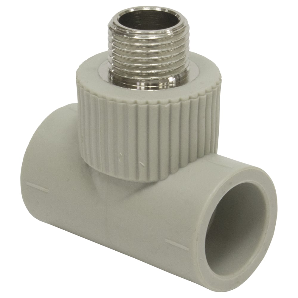 Изображение товара Комбинированный тройник TEBO PPR 20x1/2" НР серый 031040502