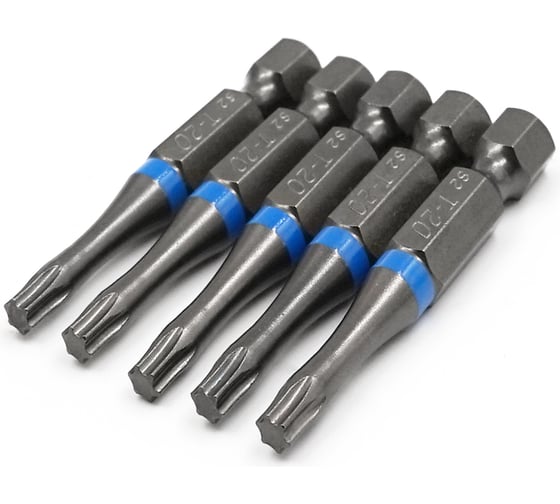 Изображение товара Бита торсионная КF 9990 TORX T20, 50 мм, намагниченная, 5 шт KREPFIELD 9990БИТАELNARTORXT20х50-5