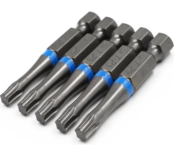 Изображение товара Бита торсионная КF 9990 TORX T25, 50 мм, намагниченная, 5 шт KREPFIELD 9990БИТАELNARTORXT25х50-5