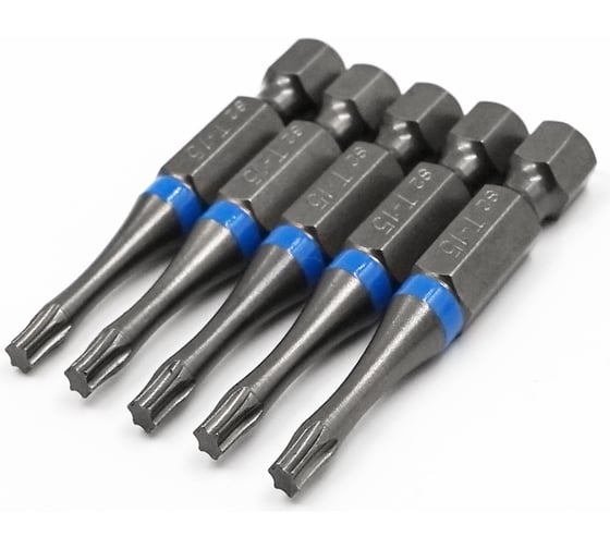Изображение товара Бита торсионная КF 9990 TORX T15, 50 мм, намагниченная, 5 шт KREPFIELD 9990БИТАELNARTORXT15х50-5