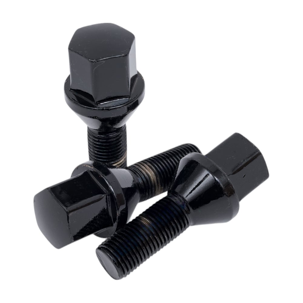 Изображение товара Комплект черных болтов M12x1.25 STARLEKS 20 шт конусная резьба хром сталь