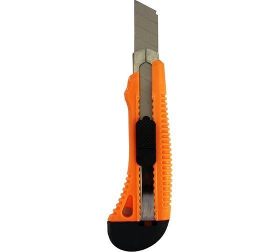 Изображение товара Нож с выдвижным лезвием Вихрь 18 мм, пластиковый корпус, металлическая направляющая, 73/10/10/2