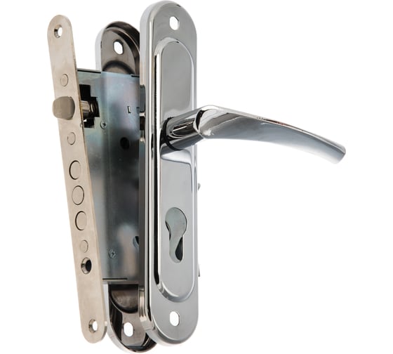 Изображение товара Дверная ручка на планке НОРА-М 96-85 мм мат.хром 9403