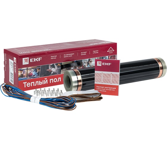 Изображение товара Инфракрасный пленочный теплый пол EKF 1320Вт 6м2 ширина 0,5 метра Ik-220-1320/0,5-6