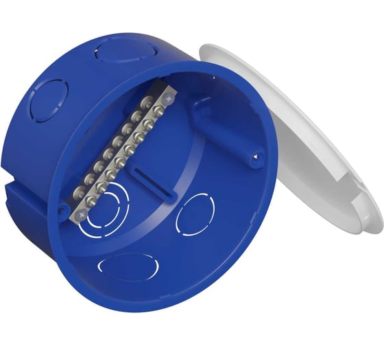 Изображение товара Коробка уравнивания потенциалов Экопласт (КУП) 6x9мм, 8 зажимов, 63А, скрытого монтажа, D100x50мм, IP30, цвет 44658КР