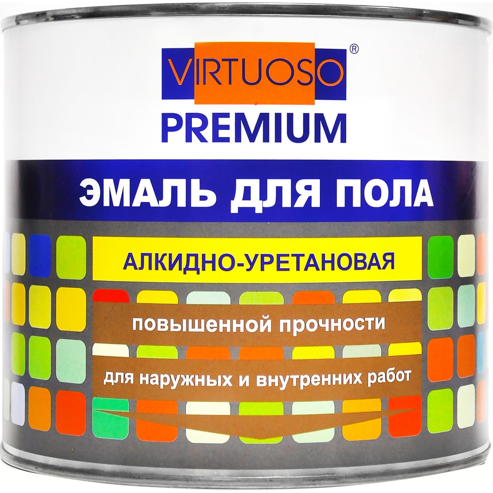 Купить Алкидно-уретановая эмаль для пола virtuoso premium серая 1, 9кг 11595978
