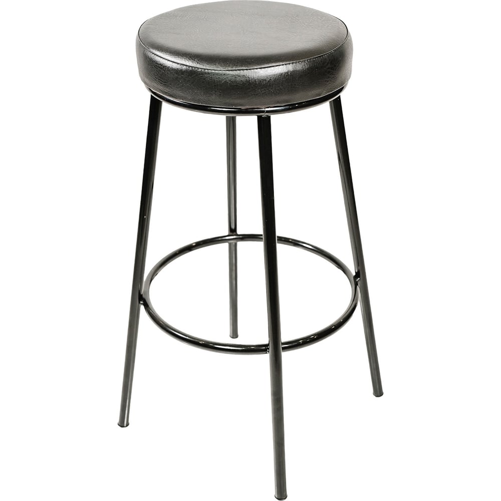 Изображение товара Барный табурет MODULE`S TYLE Альфа пуф черный глянец металл и искусственная кожа