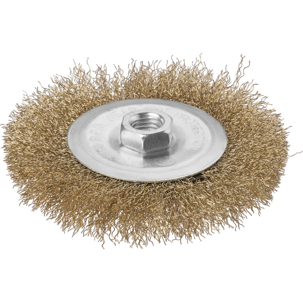 Изображение товара Щетка для УШМ 125 мм плоская гайка М14 латунь витая проволока