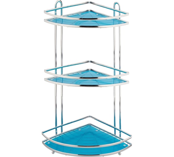 Изображение товара Угловая трехъярусная полка Рыжий кот W2937 с пвх подложкой хром.металл пластмасса 00 4924