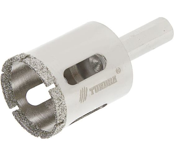 Изображение товара Сверло алмазное по стеклу и керамике (40х55 мм; трехгранный хвостовик) ТУНДРА 1935845