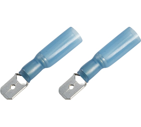 Изображение товара Плоская изолированная клемма REXANT, термоусаживаемая, штекер 6.35 мм, 1.5-2.5 мм2, синий, 100 шт. 08-0334